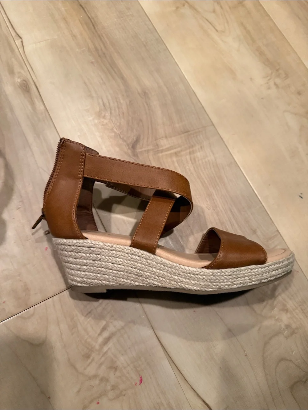 Kids Brown Leather Ankle-Strap Sandals